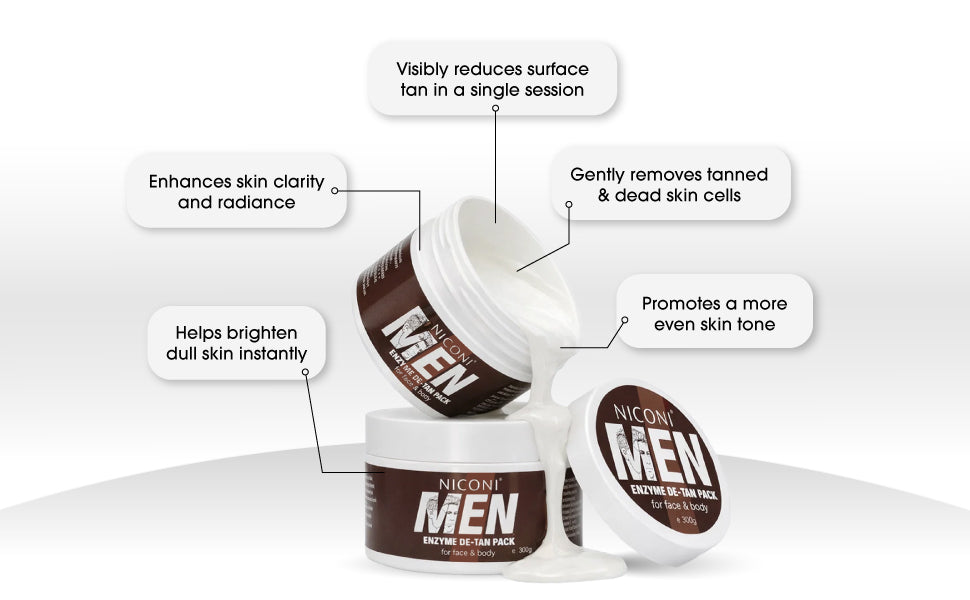 Niconi Men Enzyme De-Tan Pack For Face & Body